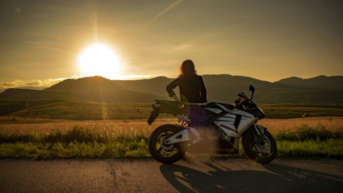 motorcycle in the sun